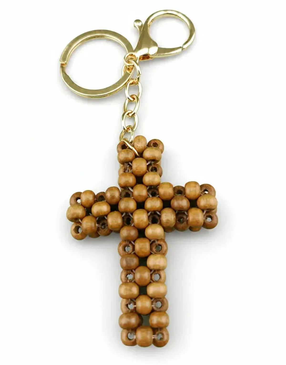 Llavero cruz madera