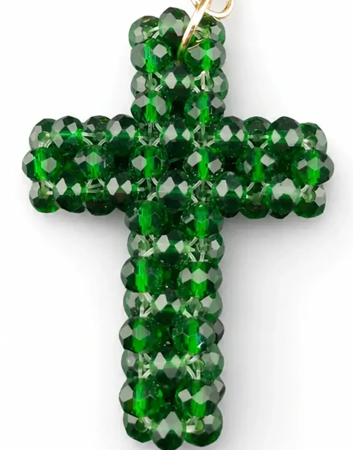 Llavero de cruz de cristal de Murano