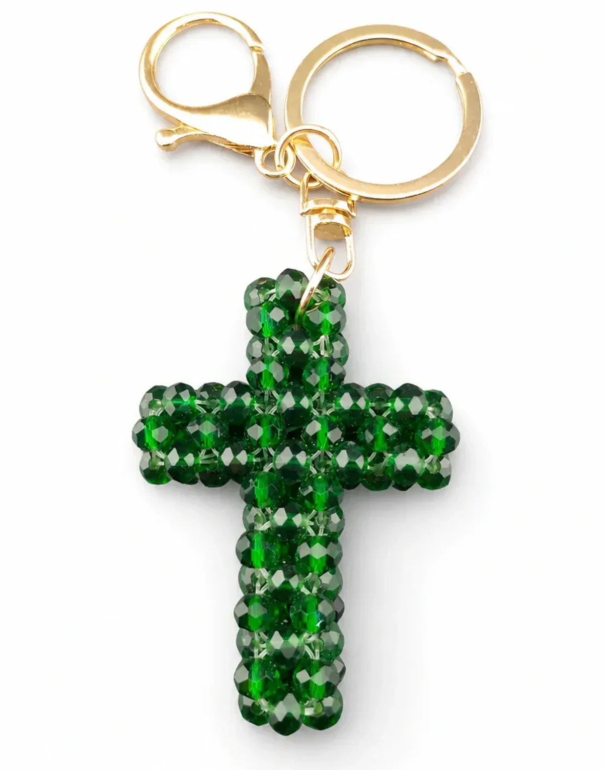 Llavero de cruz de cristal de Murano