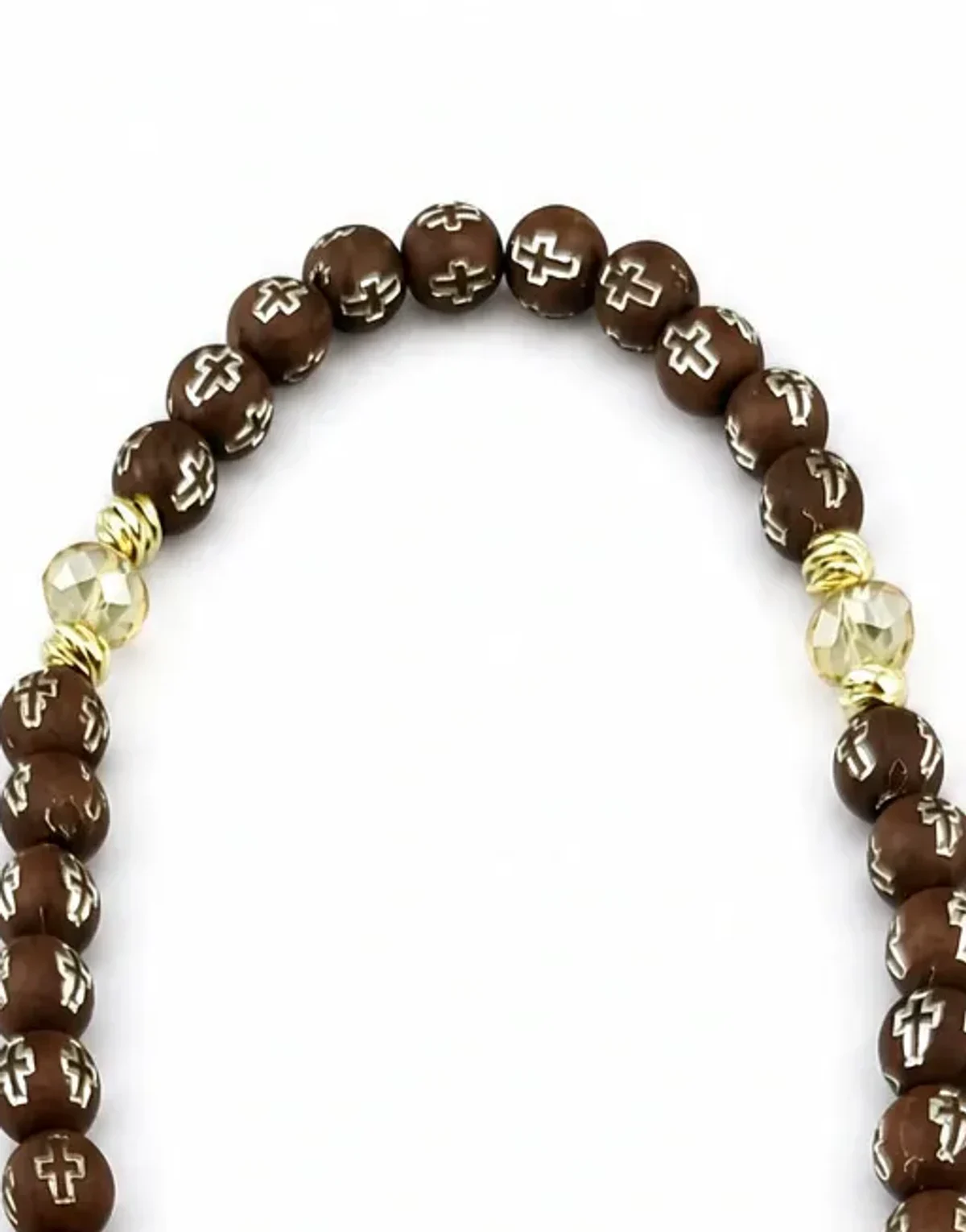 Rosario de mano con cruz de madera