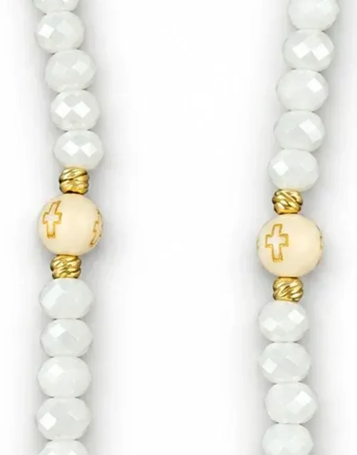 Rosario de mano con cristal de Murano y cruz de madera